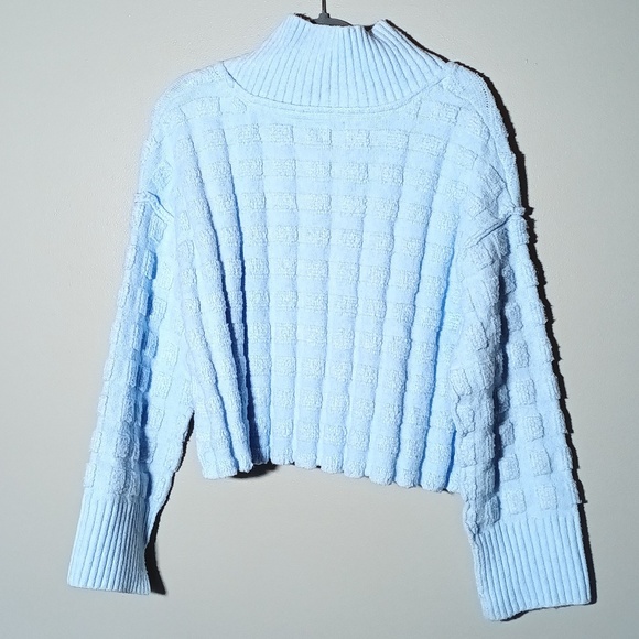 We The Free Soul Surfer Sky Blue Textured Mock Neck Women's Sweater S - Picture 6 of 10